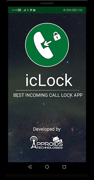 Incoming Call Lock splash screen