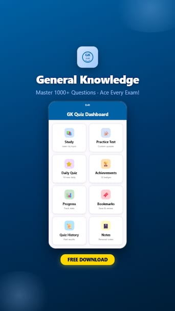 GK Quiz dashboard screen
