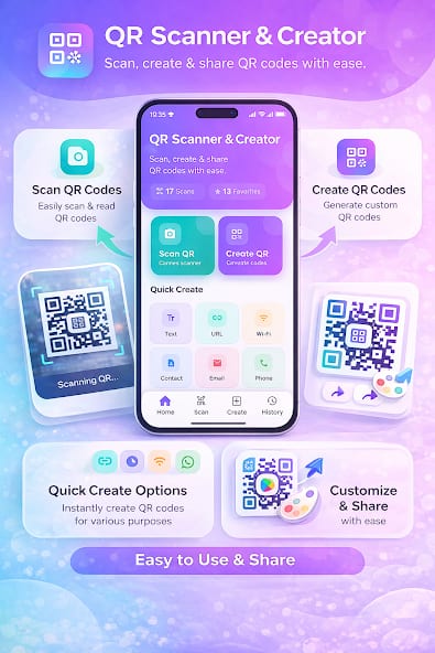 QR Scanner create-code screen